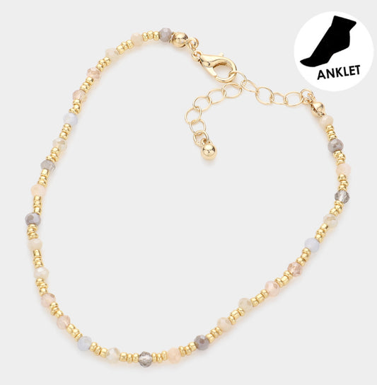 The perfect gold an silver beaded ankle bracelet