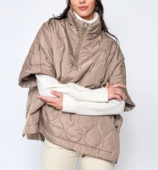 Quilted puffer ponch