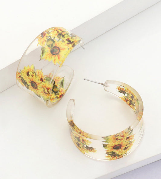 Sunflower acrylic earrings