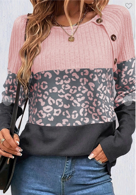 Pink cheetah pullover